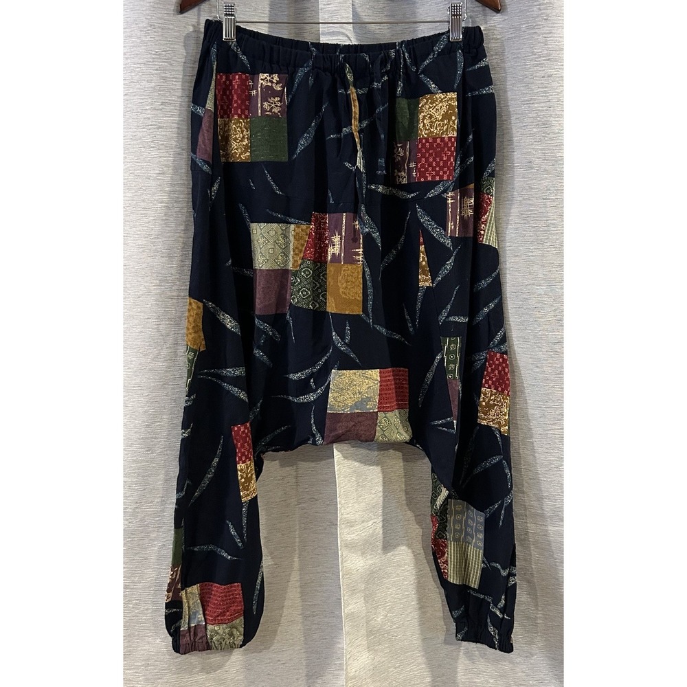 Men's Casual Harem Pants Baggy Elastic Drawstring Waist Aladdin Hippie Pant‎ L